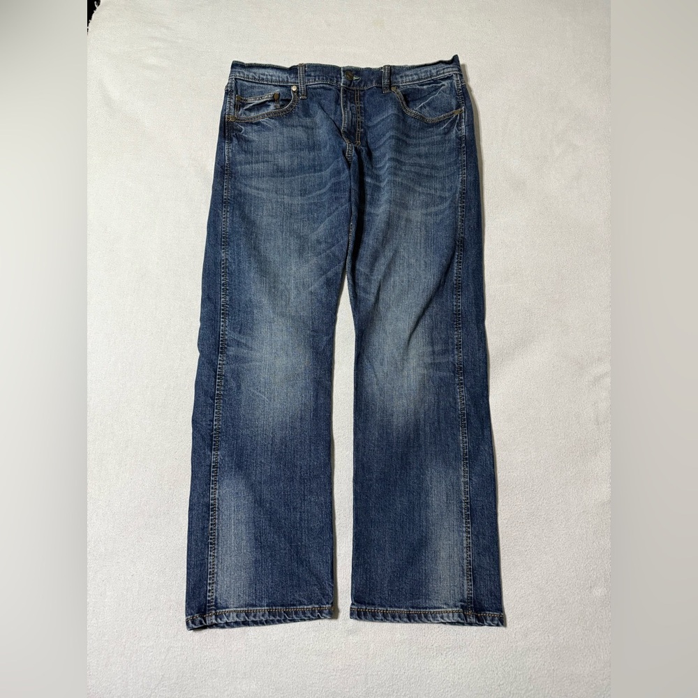 Wrangler Retro Jeans Mens 36x29 Blue Slim Straight Mid Rise Medium‎ Wash Denim